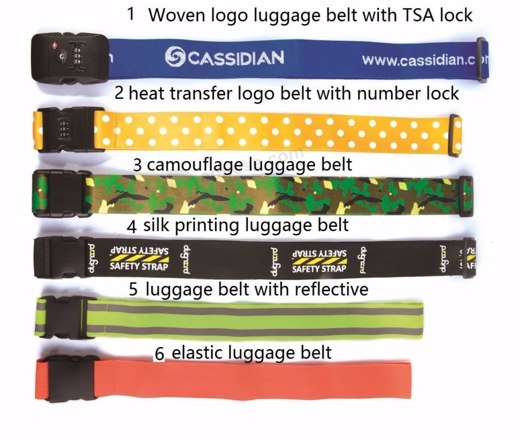Printed Baggage Strap, Polyester Luggage Belt, PP Luggage Belt, Travel Bag Strap, Belt