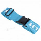 Blue Luggage Belt with White Logo, Promotional Luggage Belt, Suitcase Belt, Bag Strap