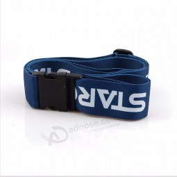 Printing sublimation logo bule polyester luggage strap with detach buckle