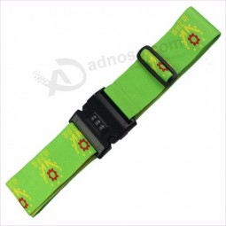 Green Embroidered travelpro luggage straps with Combination Lock