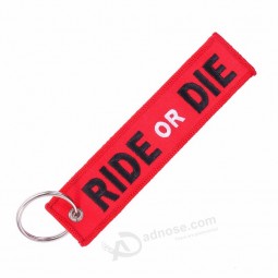 3 PCS/LOT RIDE OR DIE Keychain for Cars Fashion Keyring Key Chain for Motorcycle Key Ring  Embroidery Key Tag  Jewelry llavero