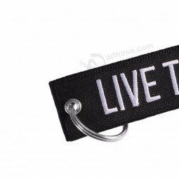 3PC/lot Live to die keychain for Motorcycles and cars White letters Emboridery ATV keychain Csutoize Keyring Key Holder Jewelry