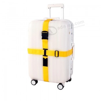 Mala de viagem carrinho personalizado seguro embalagem cinto ajustável cruz bagagem correias para venda