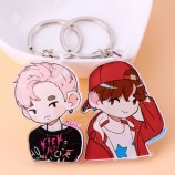 Cute Anime Kpop Boys Keychain Love Yourself Key Ring Women Gift Porte Clef Key Chain