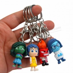 4pcs Pack Movie Cartoon Inside Out Anger Joy Sadness Disgust Keychain Bag Gifts Kids Party Classic Film For Fans