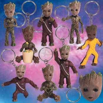 8 styles baby tree Man Toy doll grootted keychain action figure film movie avengers 4 guardians of the galaxy gift kids fans