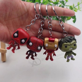 movie super hero iron man spiderman hulk deadpool PVC keychain Bag gifts kids party classic film For fans