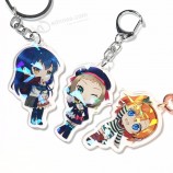 No MOQ cheap OEM custom VOGRACE various cartoon anime acrylic keychains printing plastic transparent hologram keychains as gift