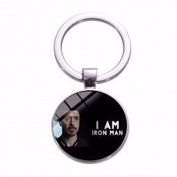 Iron Man Tony Stark Keychain Marvel The Avengers 4 Endgame Quantum Realm Series Key Ring Car Key Chain Holder Porte Clef