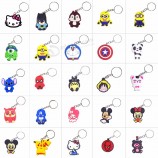 Anime Silicone Keychain llaveros Key Chain ring Bag Charm Key Holder porte clef marvel llavero stitch chaveiro hello cat kitty