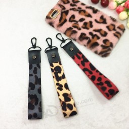 2019 New leopard print retractable badge holder phone holder Key straps