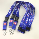 Personalized logo cheap neck printed custom polyester lanyards with id card holder