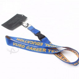 wholesale breakaway custom woven fashion logo neck polyester strap lanyards with ID card holder
