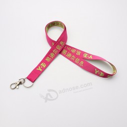 thick polyester embroidery lanyard keychain with custom logo
