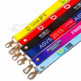 royal blue flat Non-breakaway badge holder lanyards with steel bulldog clip