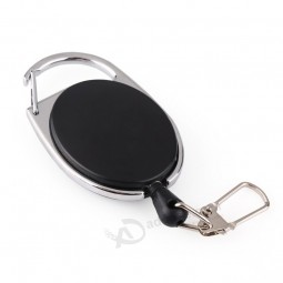 Retractable Pull Badge Reel Lanyard Name Tag Card Badge Holder Reels Recoil Belt Key Ring Chain Clips