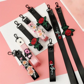 手机背带For One plus 5t玫瑰设计手机挂带挂绳用于iPhone X 8挂绳，用于钥匙手机装饰