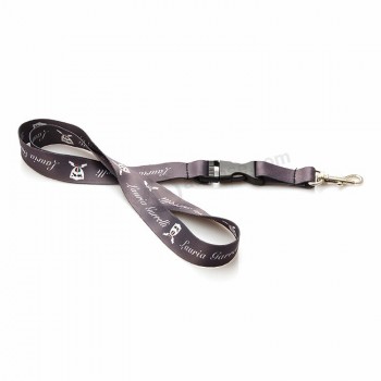High quality and low price heat transfer polyester neck badge holder lanyard with dog hook