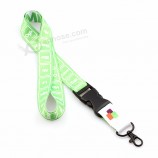 Top grade dye sublimation heat transfer printing disconnect badge holder lanyard with metal hook