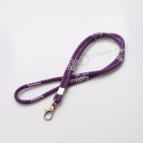 Woven polyester logo cheap custom rope neck badge holder lanyard