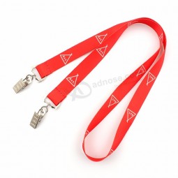 Wholesale double end bull dog clip card holder badge holder lanyard polyester design your own strap no minimum order