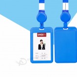 新型塑料可伸缩颈带ID证件卡夹，带有脖子挂绳身分证件夹办公室名称标签