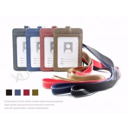 High-grade PU Card holder Staff Identification Card Neck Strap  with Lanyard  badge Neck Strap  Bus ID holders
