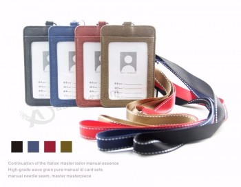 High-grade PU Card holder Staff Identification Card Neck Strap  with Lanyard  badge Neck Strap  Bus ID holders