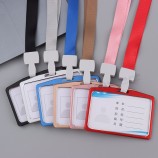 Hot!Colorful Hard Plastic Business Work ID Bus Card Badge Case Holder Cover Neck Lanyard Credit Card Holder