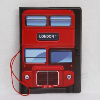 아이를위한 여권 소지자 덮개 빨간 여행 버스 Id 카드
