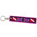 factory promotional fabric woven keyring for garment