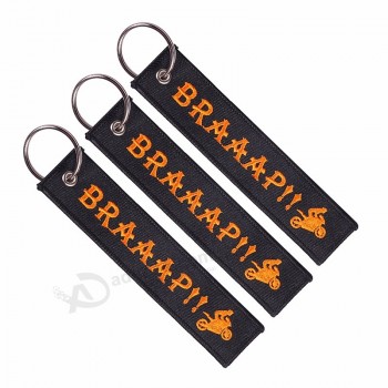 wholesale high quality embroidery keychain keyring