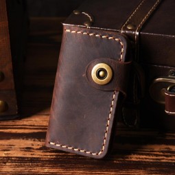 luxury handmade Key holder men genuine leather key holder leather key wallet