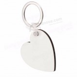 Wholesale custom high quality sublimation coated blank wood heart personalised keyrings