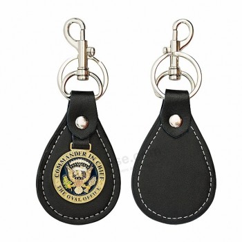 皮革金属软珐琅定制徽标军事公务车钥匙扣