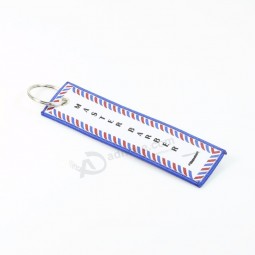 beautiful design woven logo embroidery cool keychains tag key tag holder
