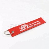 酷钥匙扣标签供应商提供的单个自定义徽标高级绣花钥匙标签
