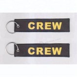 Cheap custom flight embroidered cool keychains tag for airbus promotion gift