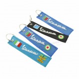 Wholesale embroidery customized double sided fabric Flight cool keychains tag for airbus pilot