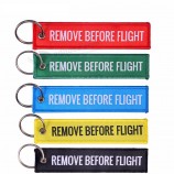 Wholesale Woven personalized keychains tag for Aviation Gifts Fabric Key Label Custom Keyring Fashion Jewelry sleutelhanger