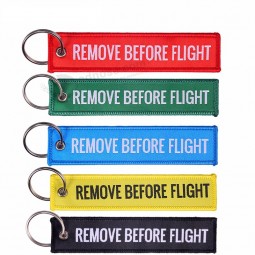 Wholesale Woven personalized keychains tag for Aviation Gifts Fabric Key Label Custom Keyring Fashion Jewelry sleutelhanger