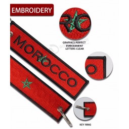 Manufactures Custom Promotional Souvenir Embroidery personalized keychains with Logo Gift Fabric Keytag