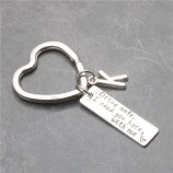 Heart-shaped keyring with key label Engravable