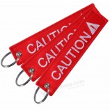 Heißer verkauf personalisierte großhandel benutzerdefinierte stoff stickerei patch schlüsselanhänger tag bestickt schlüsselanhänger schlüsselbund