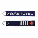 Custom embroidered key chain key tag jet tags