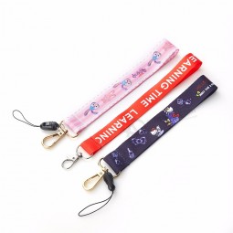 Carabiner Key Short Cotton lanyard for keys Pouch Bamdoo With Keyring And Badge Id Holders