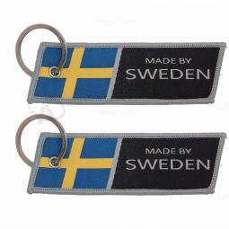 Embroidered Tags Wholesale Keychain Custom Design You Own Woven Key Tag