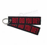 Flyght Textile Hotel Holder Key Ring With Design Pilot Embroidery Keychain Keyring