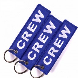 3个PCS / LOT蓝色船员钥匙扣，用于摩托车钥匙扣llaveros行李标签刺绣船员钥匙扣时尚饰品批发