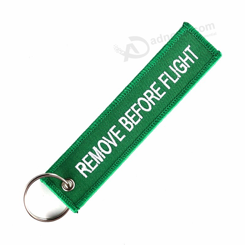 Doreen-Box-Remove-Before-Flight-Fashion-Tags-Keychain-Keyring-Rectangle-Polyester-Embroidery-Message-13-3CM-Multicolor